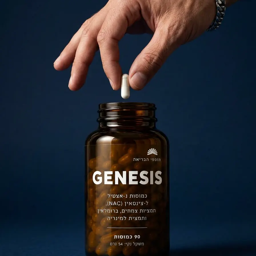 נטילת כמוסת GENESIS מהבקבוק